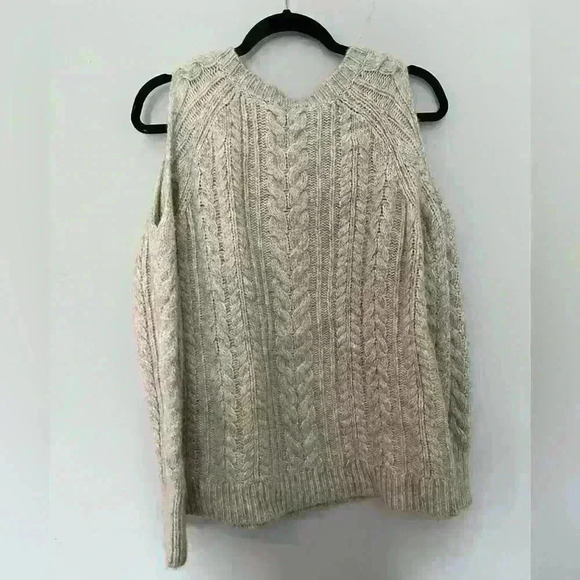 Soft Surroundings Cold ShoulderChunky Cable Knit Sweater - Picture 5 of 5